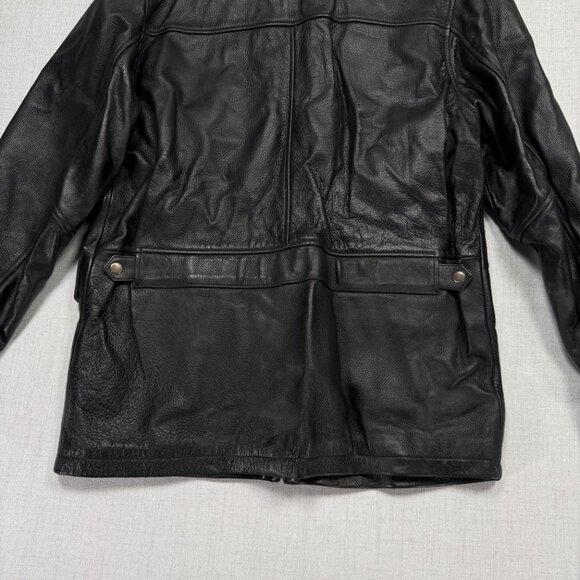 Vintage Wilsons Leather Black Jacket Full Zip Front Quilted Liner Size S - Picture 6 of 14
